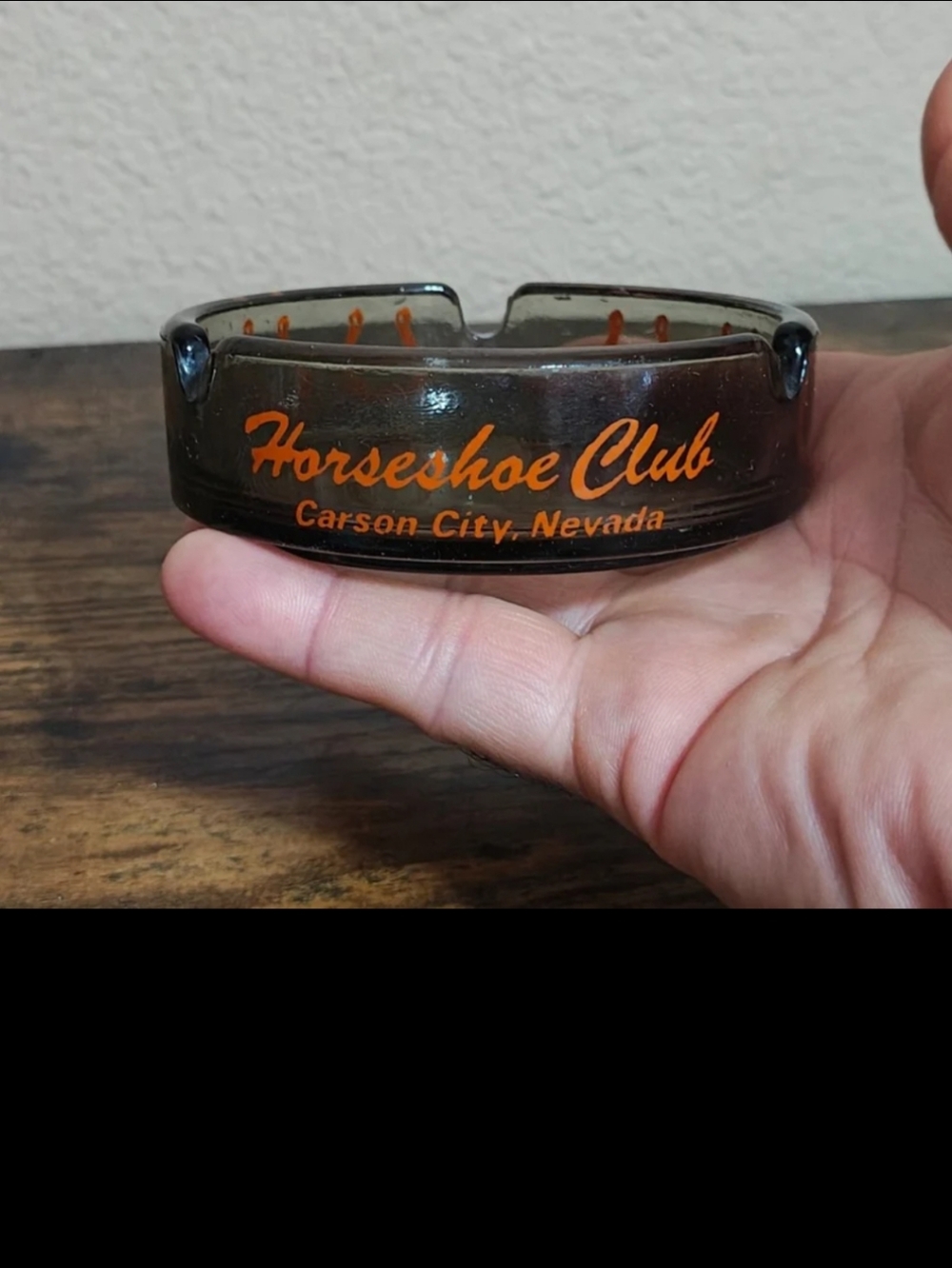 1970s Horseshoe Club Carson City Nevada Glass Ashtray